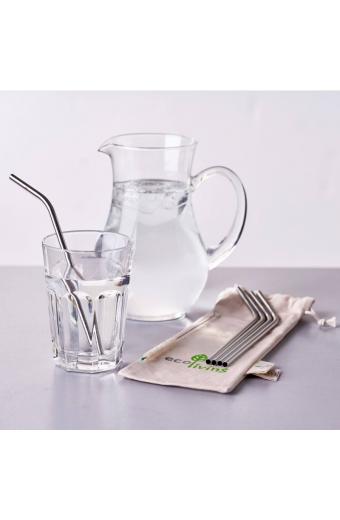 5 Stainless Steel Drinking Straws with Plastic Free Cleaning Brush